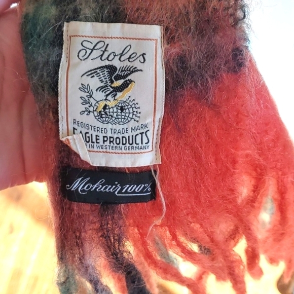 Vintage Mohair Plaid scarf extra long - Picture 5 of 6